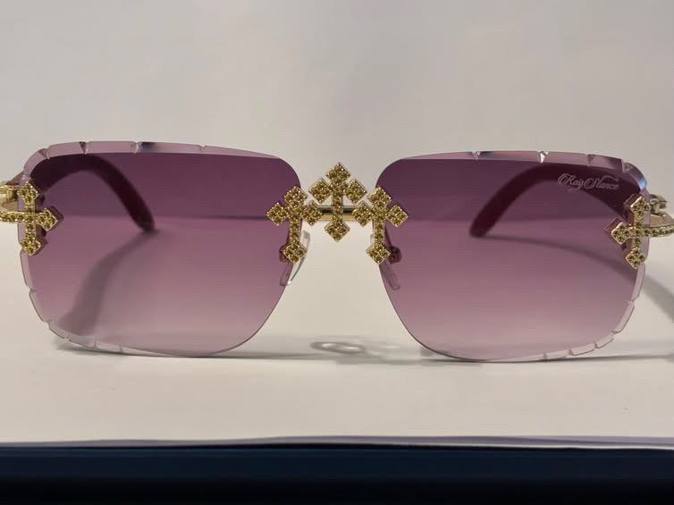 RayStance Reign — violet rimless frame, front view