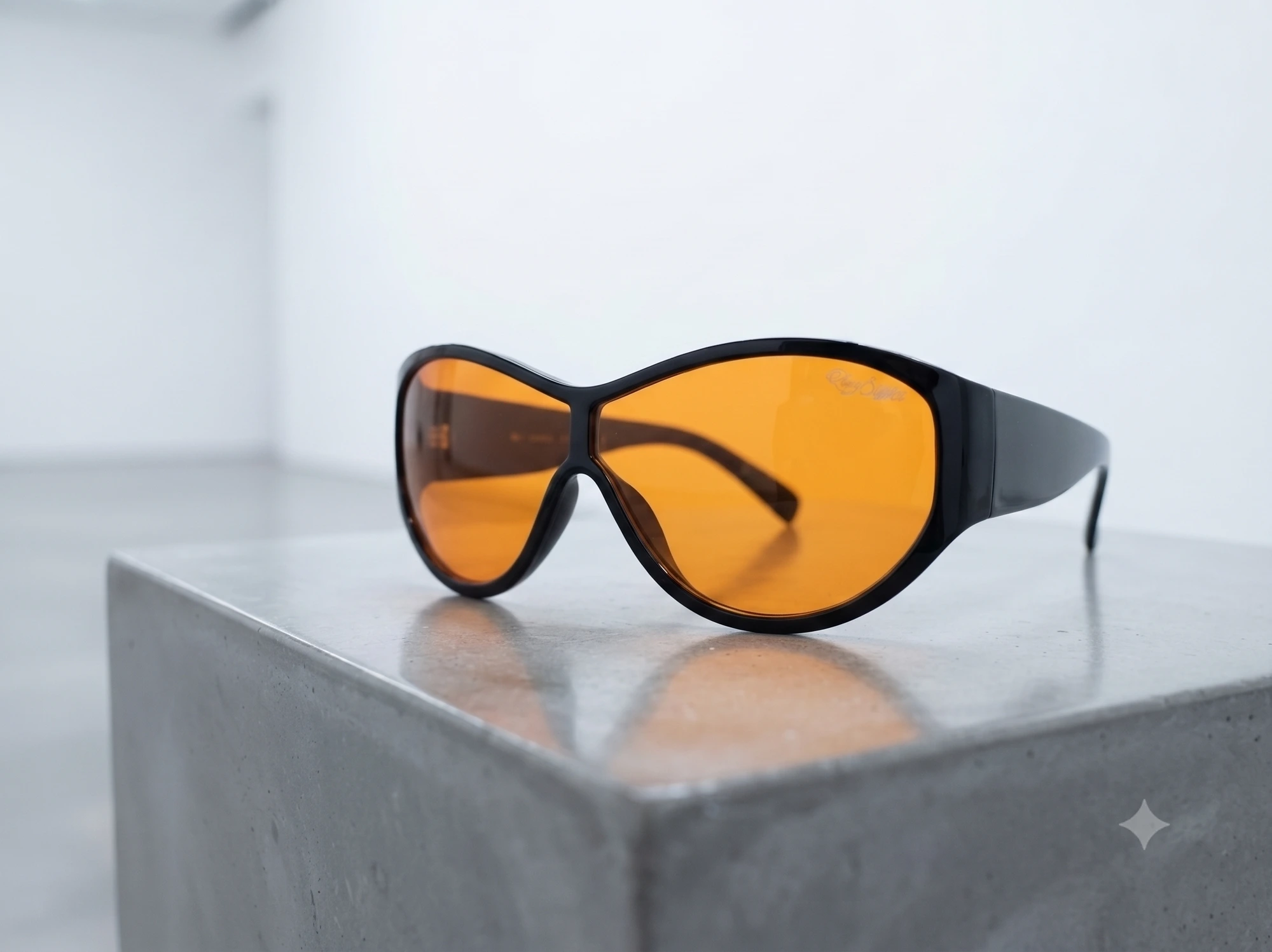 RayStance Ember with amber lenses on concrete